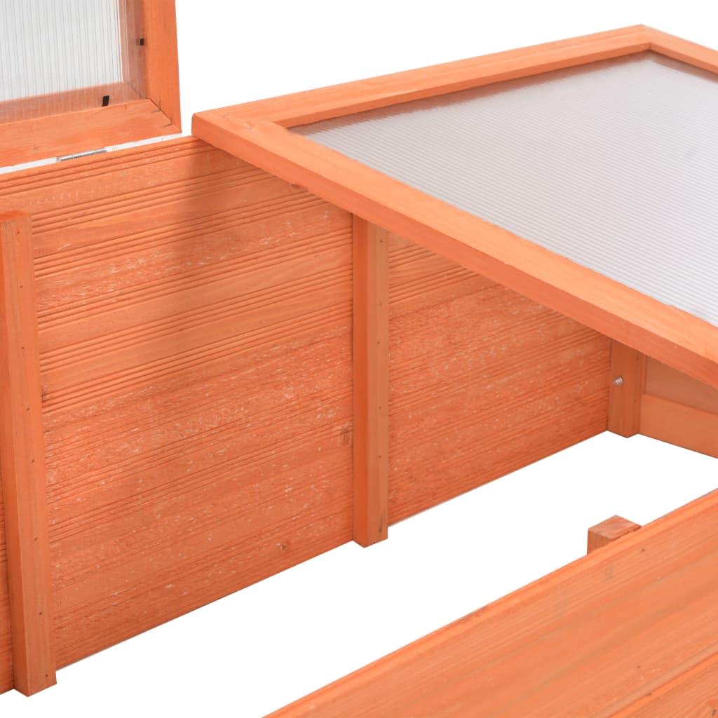 vidaXL Greenhouse | Natural wood | Wood and PC board | 100x50x34 cm