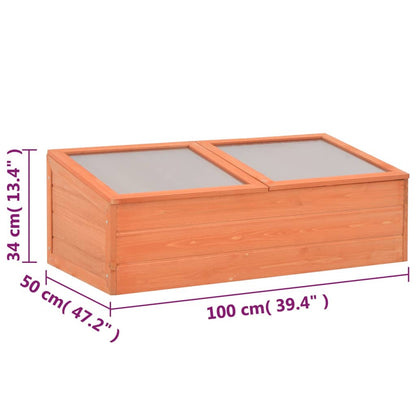 vidaXL Greenhouse | Natural wood | Wood and PC board | 100x50x34 cm