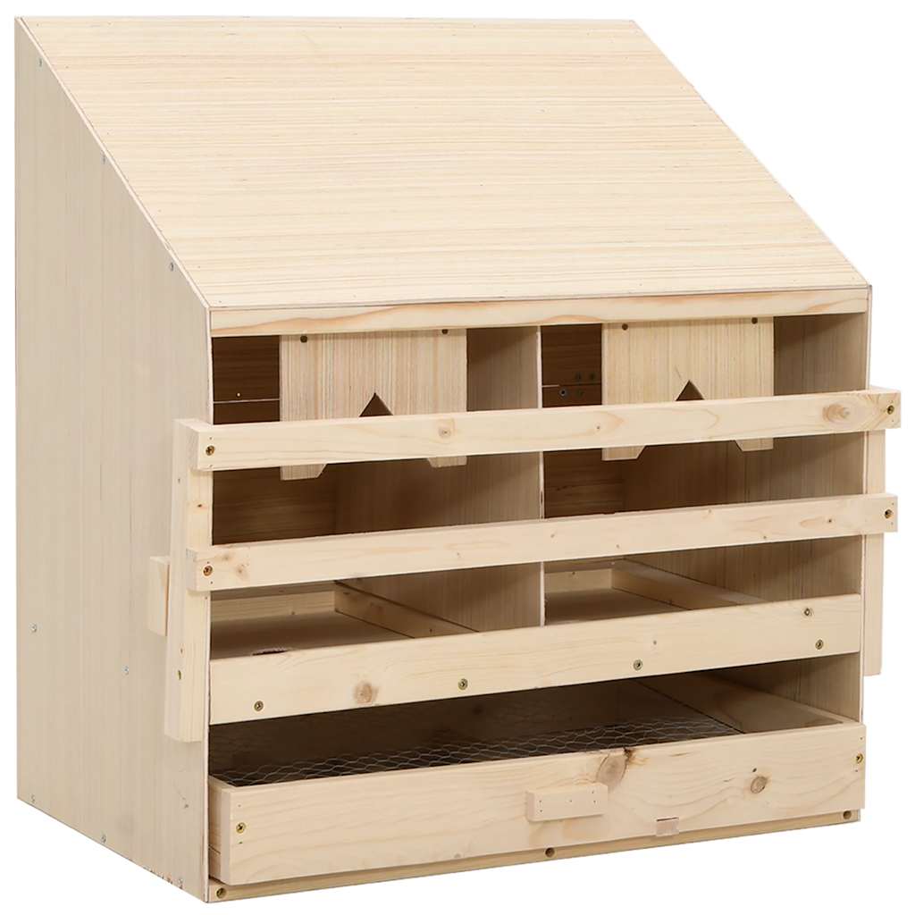 170651 vidaXL Chicken Laying Nest 2 Compartments 63x40x65 cm Solid Pine Wood