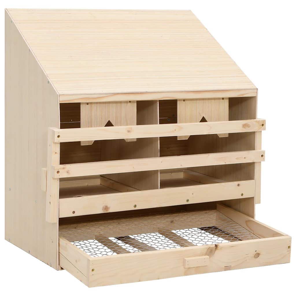 170651 vidaXL Chicken Laying Nest 2 Compartments 63x40x65 cm Solid Pine Wood