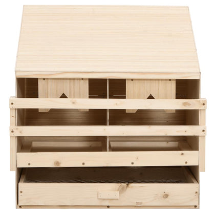 170651 vidaXL Chicken Laying Nest 2 Compartments 63x40x65 cm Solid Pine Wood