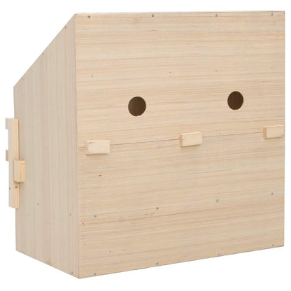 170651 vidaXL Chicken Laying Nest 2 Compartments 63x40x65 cm Solid Pine Wood