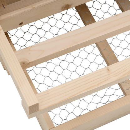 170651 vidaXL Chicken Laying Nest 2 Compartments 63x40x65 cm Solid Pine Wood