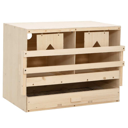 170652 vidaXL Chicken Laying Nest 2 Compartments 63x40x45 cm Solid Pine Wood