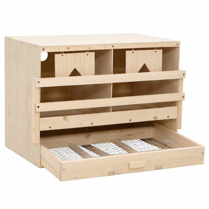 170652 vidaXL Chicken Laying Nest 2 Compartments 63x40x45 cm Solid Pine Wood