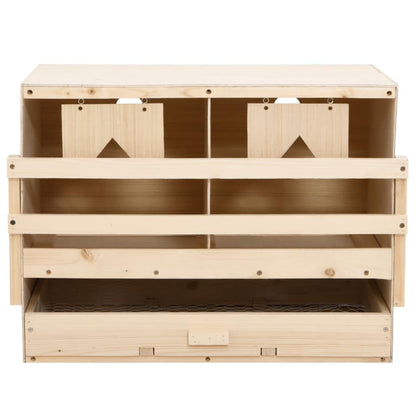 170652 vidaXL Chicken Laying Nest 2 Compartments 63x40x45 cm Solid Pine Wood
