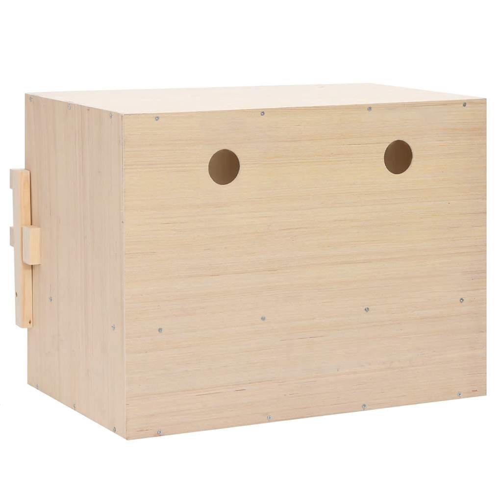 170652 vidaXL Chicken Laying Nest 2 Compartments 63x40x45 cm Solid Pine Wood
