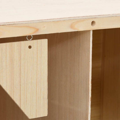 170652 vidaXL Chicken Laying Nest 2 Compartments 63x40x45 cm Solid Pine Wood