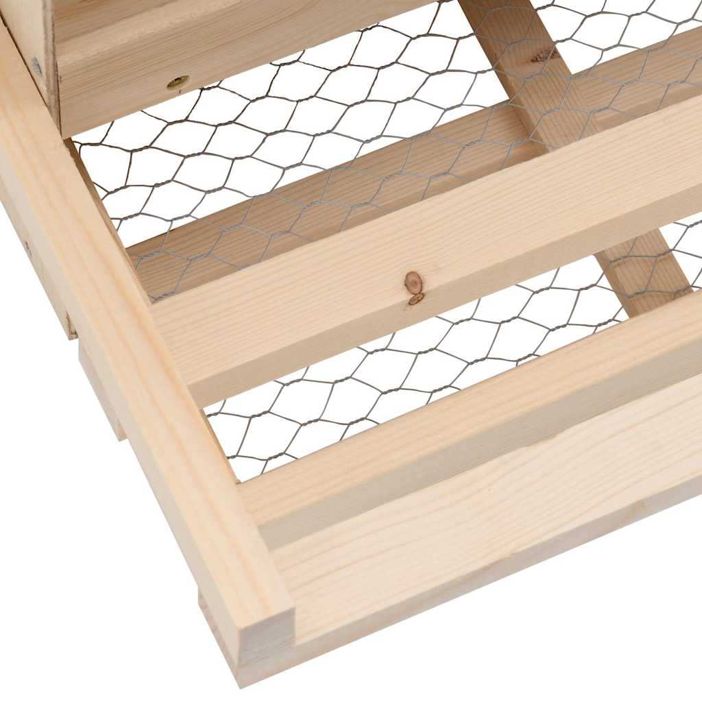 170652 vidaXL Chicken Laying Nest 2 Compartments 63x40x45 cm Solid Pine Wood