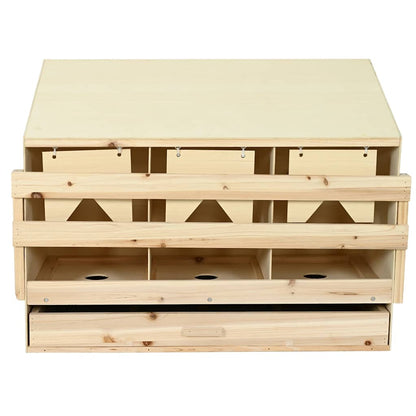 vidaXL Chicken Laying Nest 3 Compartments 93x40x65 cm Solid Pine Wood