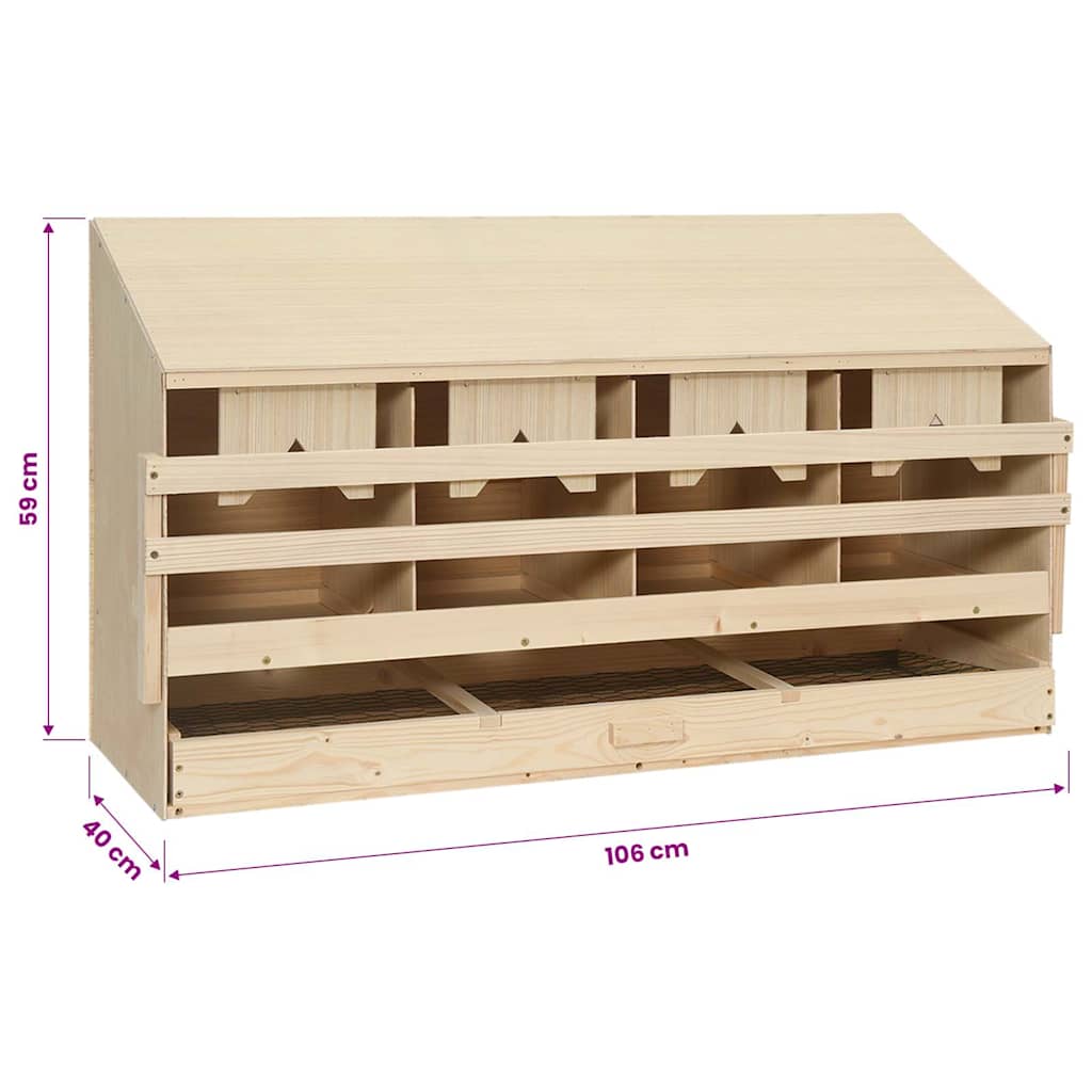 vidaXL Chicken Laying Nest | Brown, Natural Wood Colour