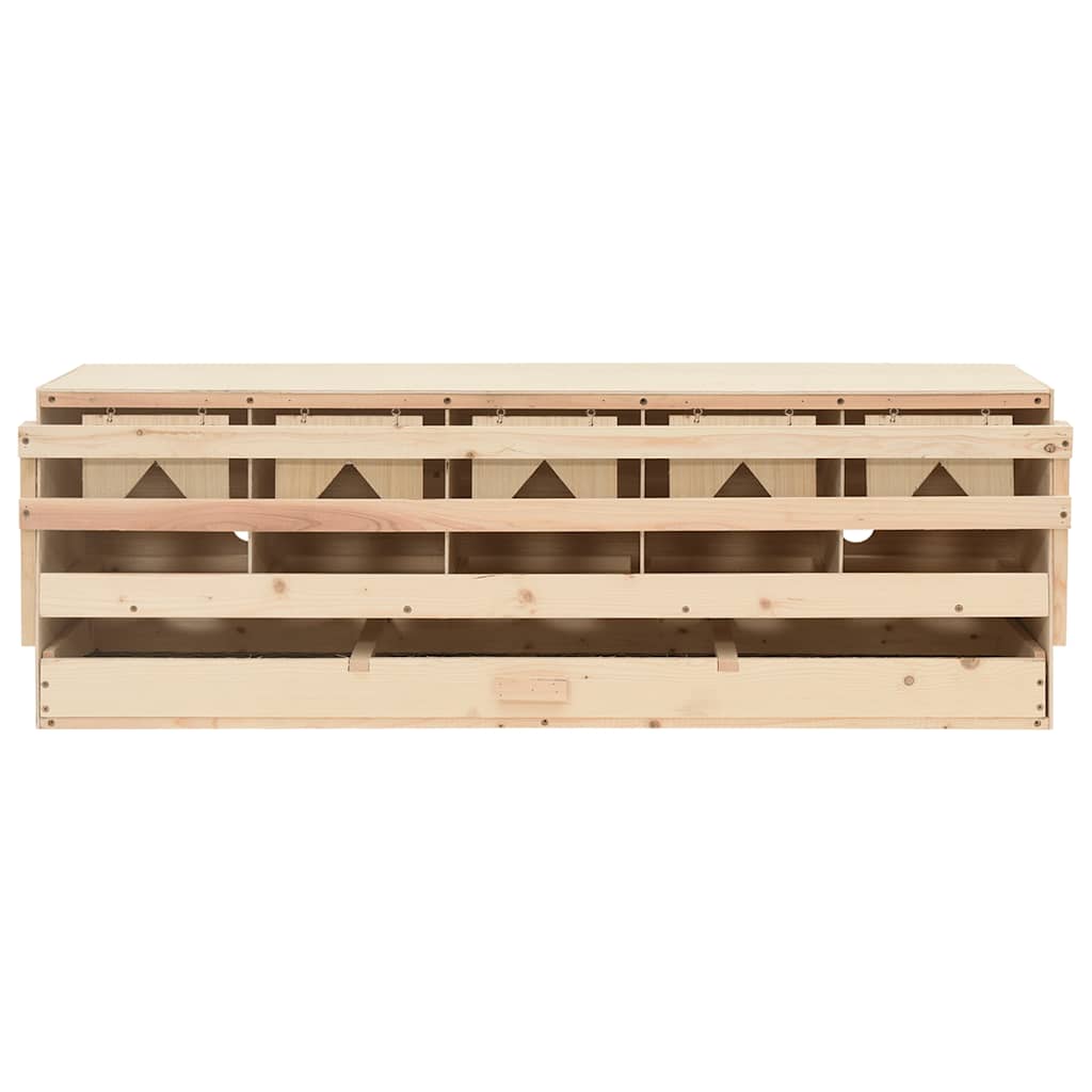 vidaXL Chicken Laying Nest 5 Compartments 117x33x38 cm Solid Pine Wood