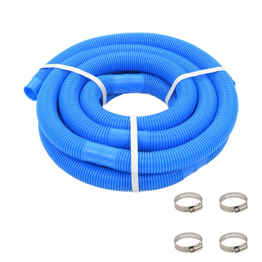 91749 vidaXL Pool Hose with Clamps Blue 38 mm 6 m