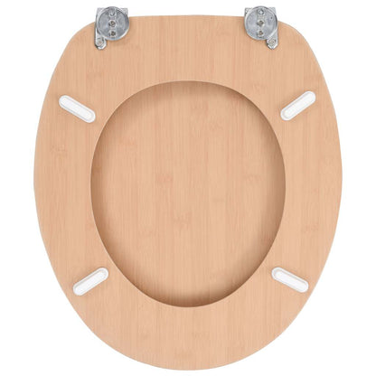 vidaXL WC Toilet Seat with Lid MDF Bamboo Design