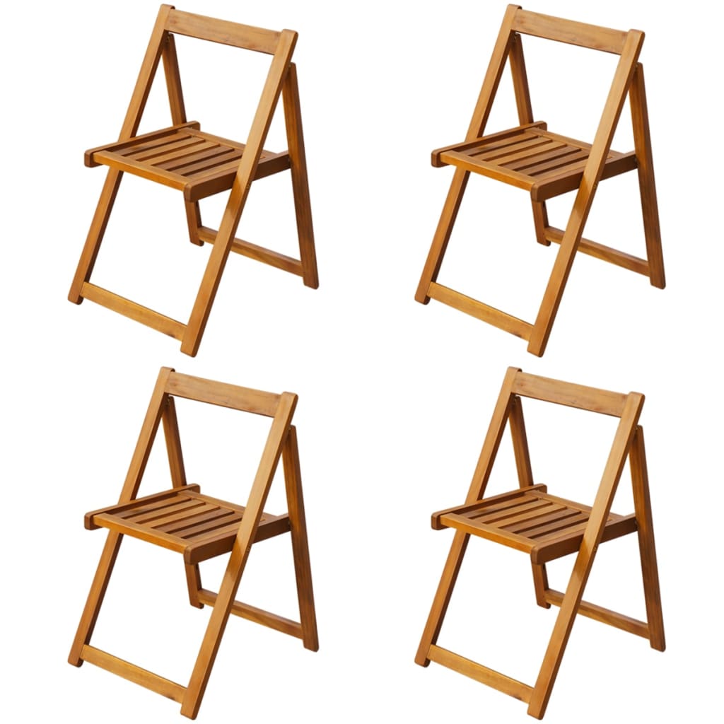 vidaXL 5 Piece Folding Outdoor Dining Set Solid Acacia Wood