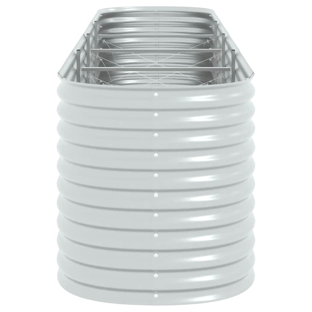 vidaXL Garden Raised Bed 400x80x81 cm Galvanised Steel Silver