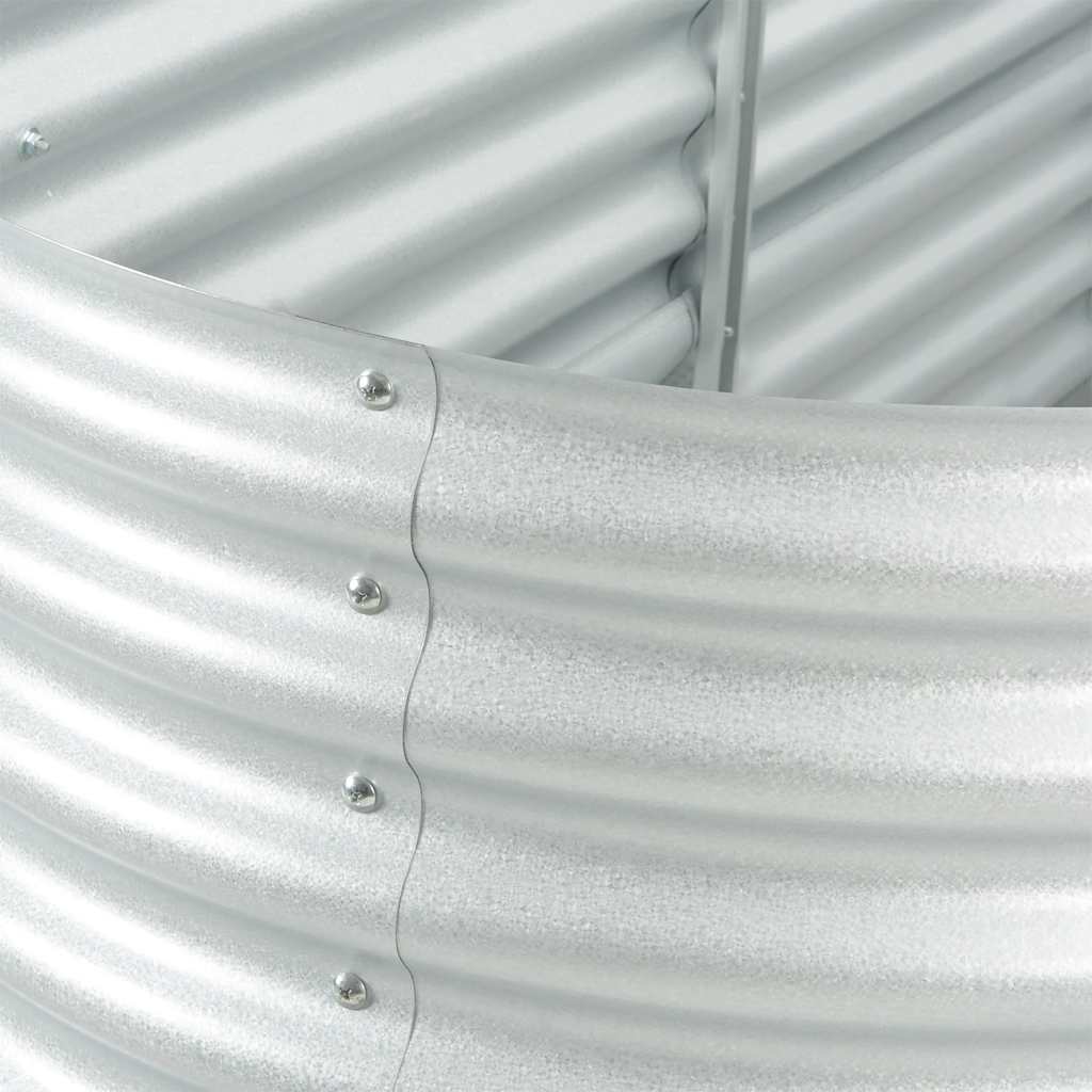 vidaXL Garden Raised Bed 400x80x81 cm Galvanised Steel Silver