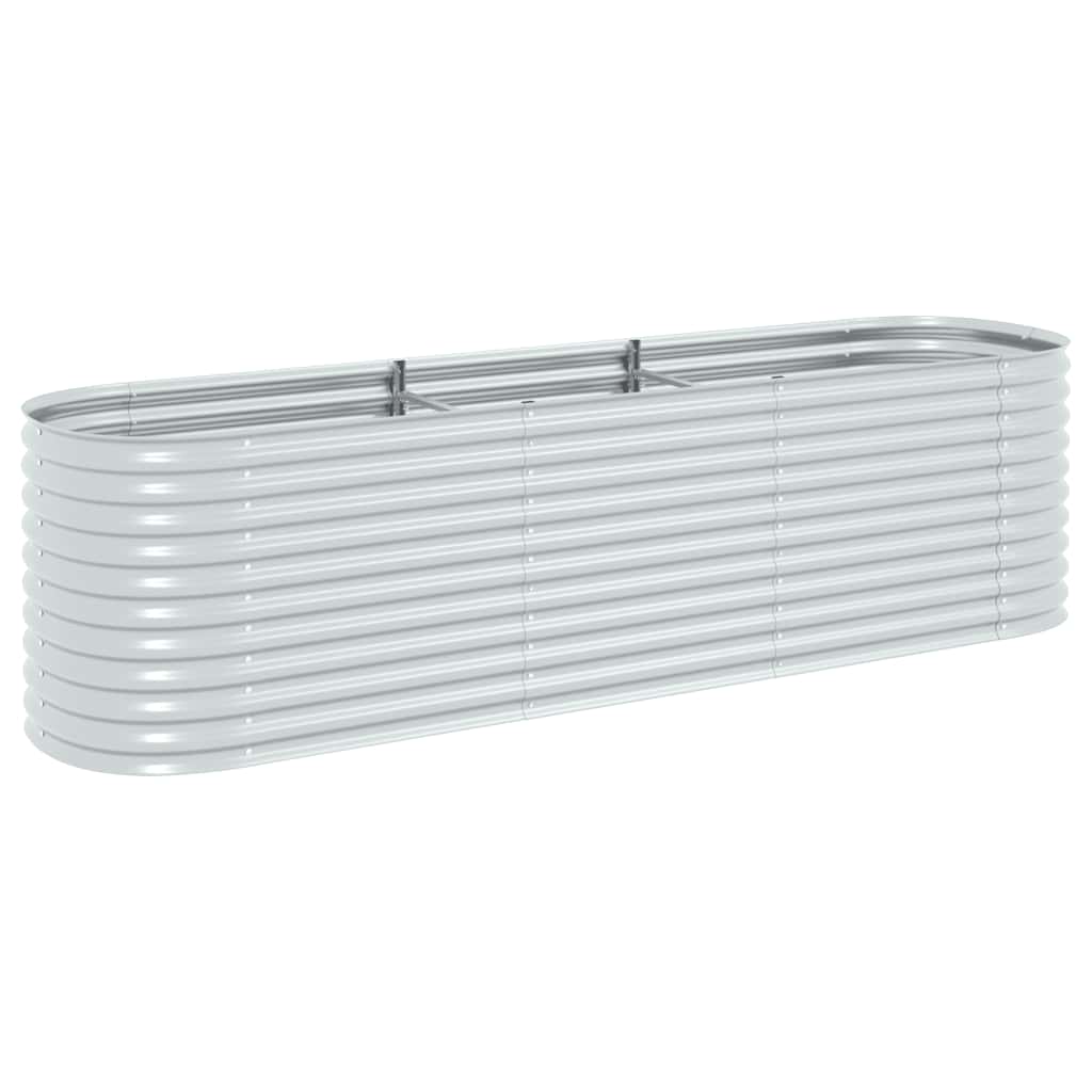 vidaXL Garden Raised Bed | Silver | Galvanised Steel | 320 x 80 x 81 cm