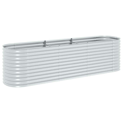 vidaXL Garden Raised Bed | Silver | Galvanised Steel | 320 x 80 x 81 cm
