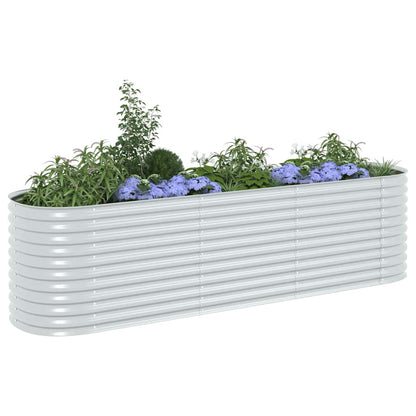 vidaXL Garden Raised Bed | Silver | Galvanised Steel | 320 x 80 x 81 cm