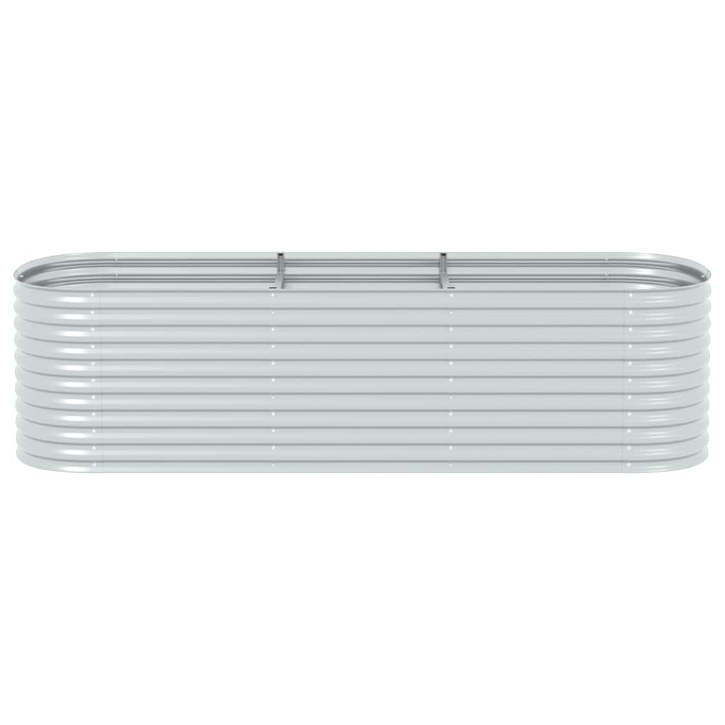 vidaXL Garden Raised Bed | Silver | Galvanised Steel | 320 x 80 x 81 cm