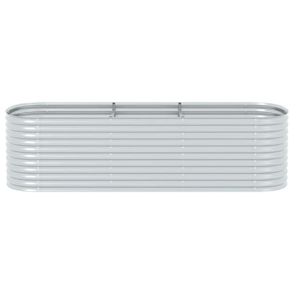 vidaXL Garden Raised Bed | Silver | Galvanised Steel | 320 x 80 x 81 cm