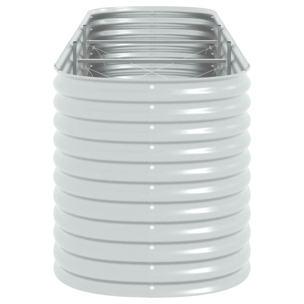 vidaXL Garden Raised Bed 320x80x81 cm Galvanised Steel Silver