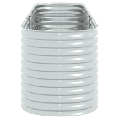 vidaXL Garden Raised Bed 320x80x81 cm Galvanised Steel Silver