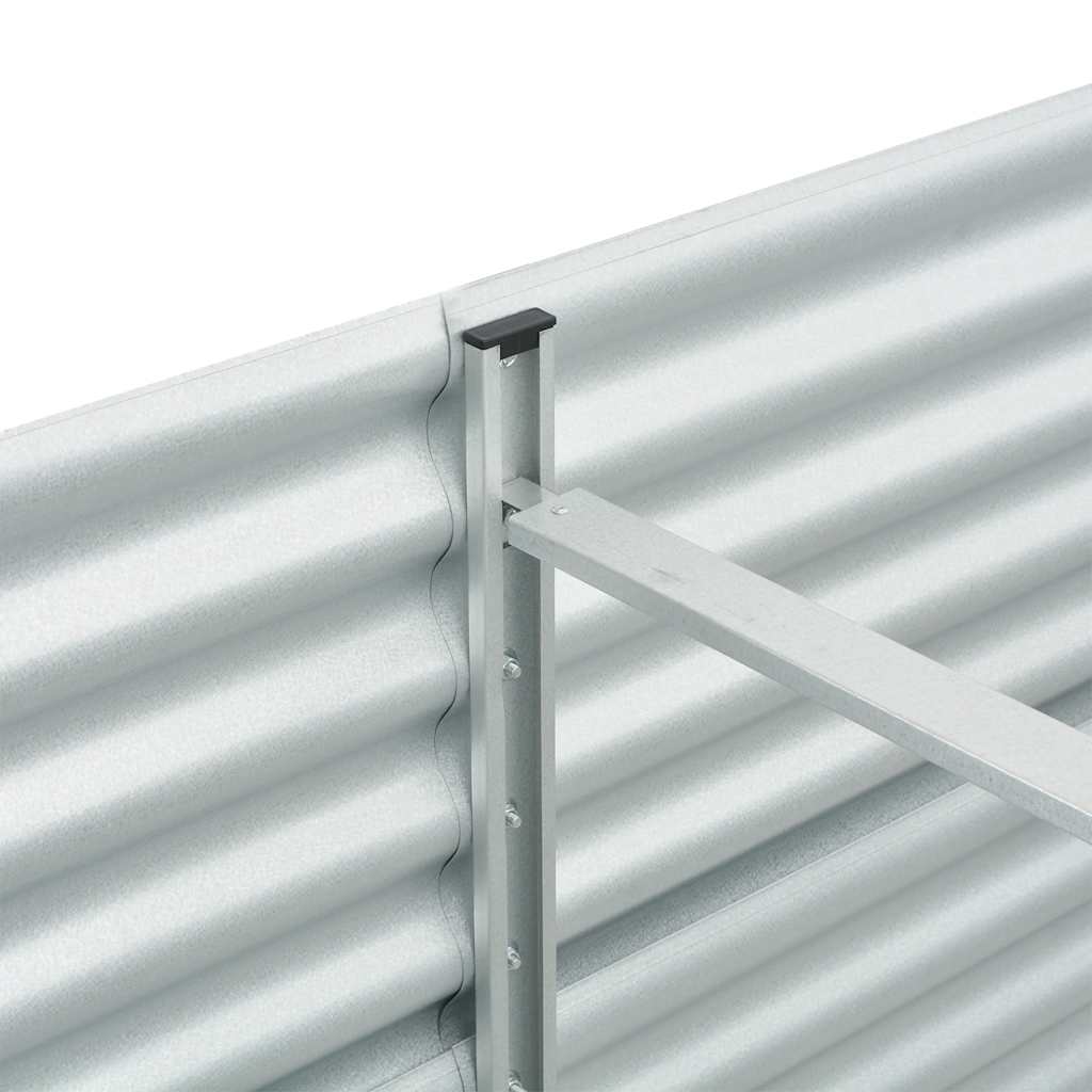 vidaXL Garden Raised Bed | Silver | Galvanised Steel | 320 x 80 x 81 cm
