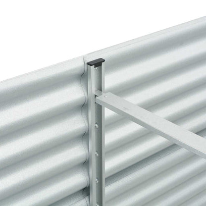 vidaXL Garden Raised Bed | Silver | Galvanised Steel | 320 x 80 x 81 cm
