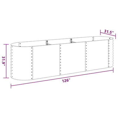 vidaXL Garden Raised Bed | Silver | Galvanised Steel | 320 x 80 x 81 cm