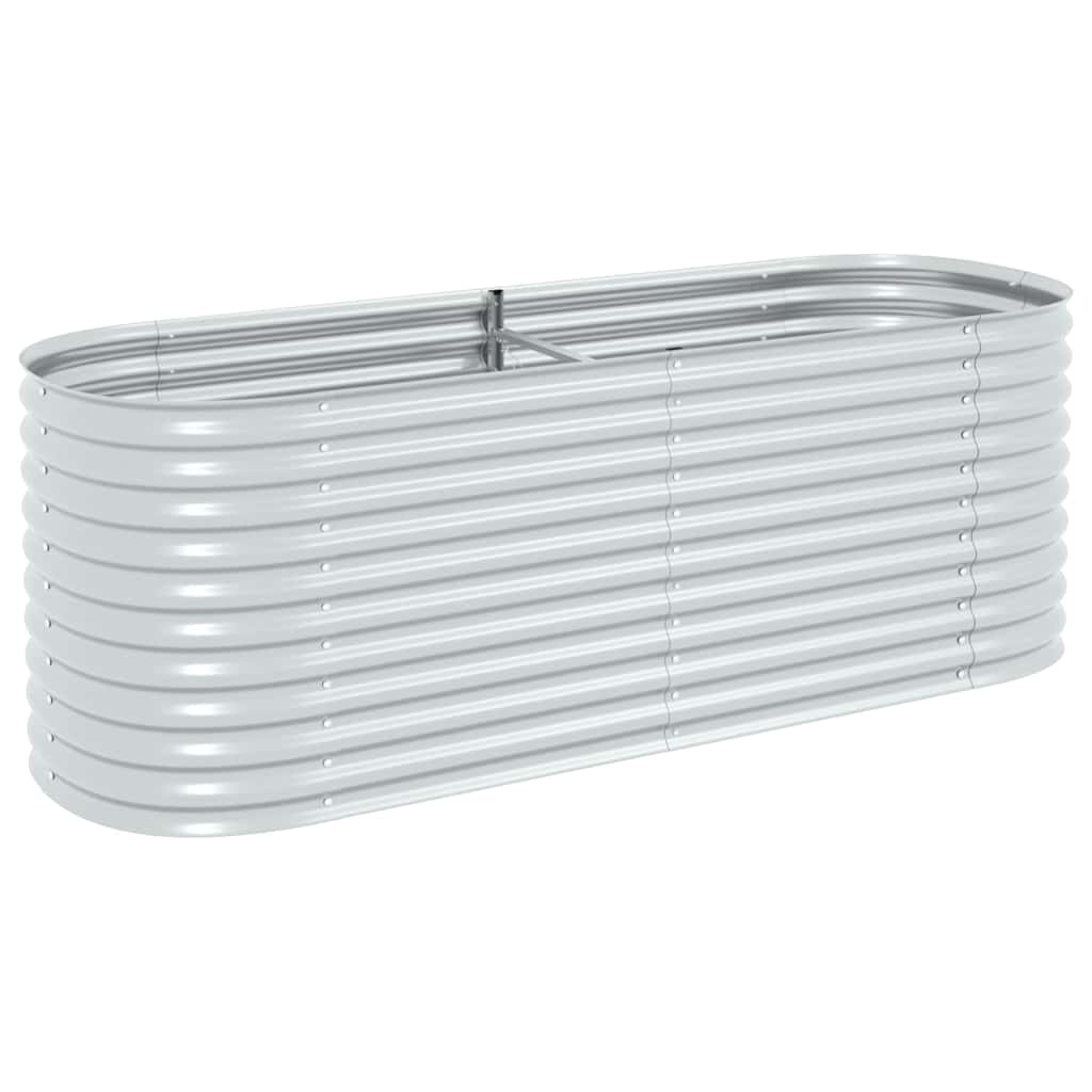 vidaXL Garden Raised Bed 240x80x81 cm Galvanised Steel Silver