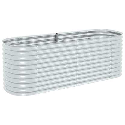 vidaXL Garden Raised Bed 240x80x81 cm Galvanised Steel Silver