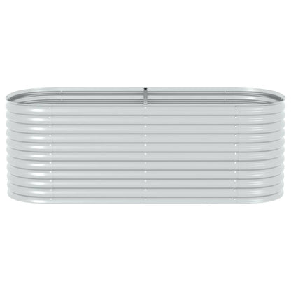 vidaXL Garden Raised Bed 240x80x81 cm Galvanised Steel Silver