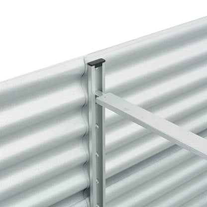 vidaXL Garden Raised Bed 240x80x81 cm Galvanised Steel Silver