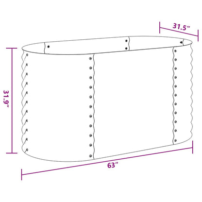 45514 vidaXL Garden Raised Bed 160x80x81 cm Galvanised Steel Silver