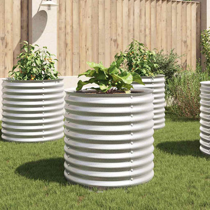 vidaXL Garden Raised Bed 80x80x81 cm Galvanised Steel Silver