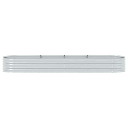 vidaXL Garden Raised Bed 400x80x44 cm Galvanised Steel Silver