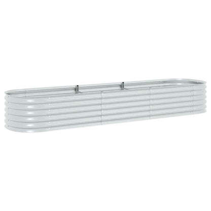 vidaXL Garden Raised Bed 320x80x44 cm Galvanised Steel Silver