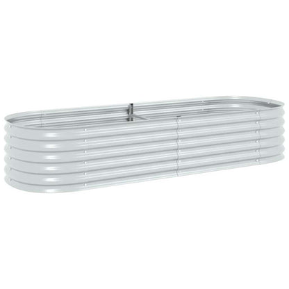 vidaXL Garden Raised Bed 240x80x44 cm Galvanised Steel Silver
