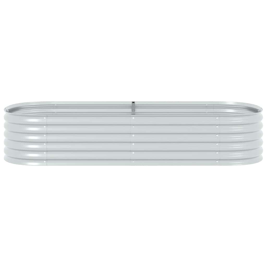 vidaXL Garden Raised Bed 240x80x44 cm Galvanised Steel Silver