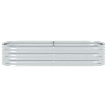 vidaXL Garden Raised Bed 240x80x44 cm Galvanised Steel Silver