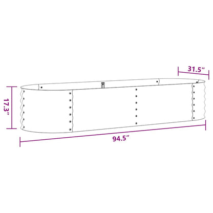 45518 vidaXL Garden Raised Bed 240x80x44 cm Galvanised Steel Silver