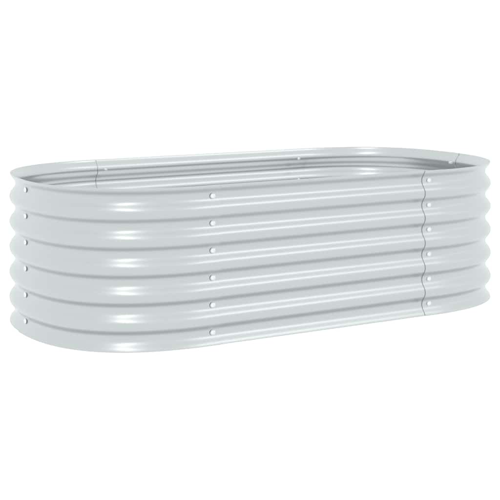 vidaXL Garden Raised Bed 160x80x44 cm Galvanised Steel Silver