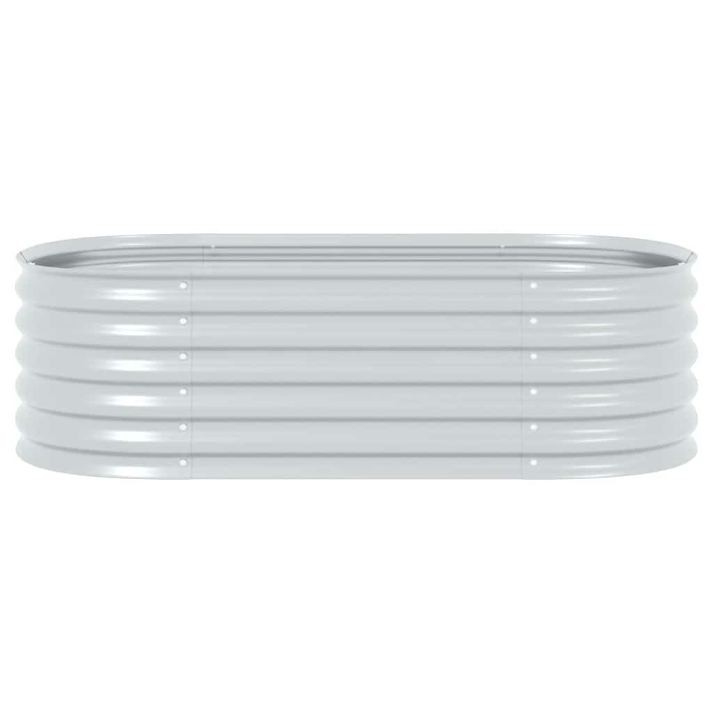 vidaXL Garden Raised Bed 160x80x44 cm Galvanised Steel Silver