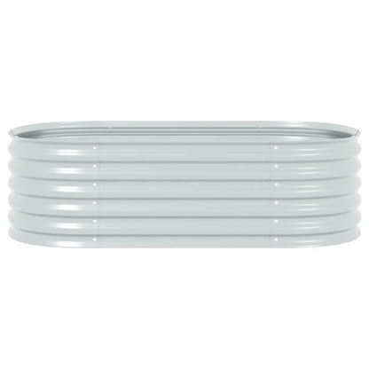 vidaXL Garden Raised Bed 160x80x44 cm Galvanised Steel Silver