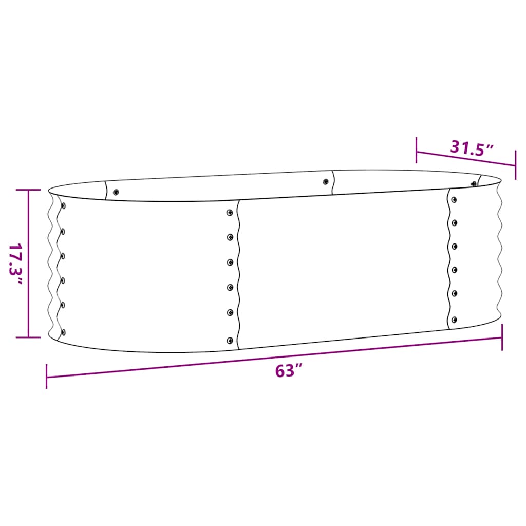 45519 vidaXL Garden Raised Bed 160x80x44 cm Galvanised Steel Silver