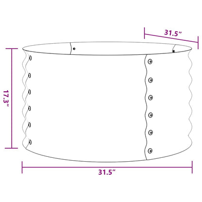 45520 vidaXL Garden Raised Bed 80x80x44 cm Galvanised Steel Silver