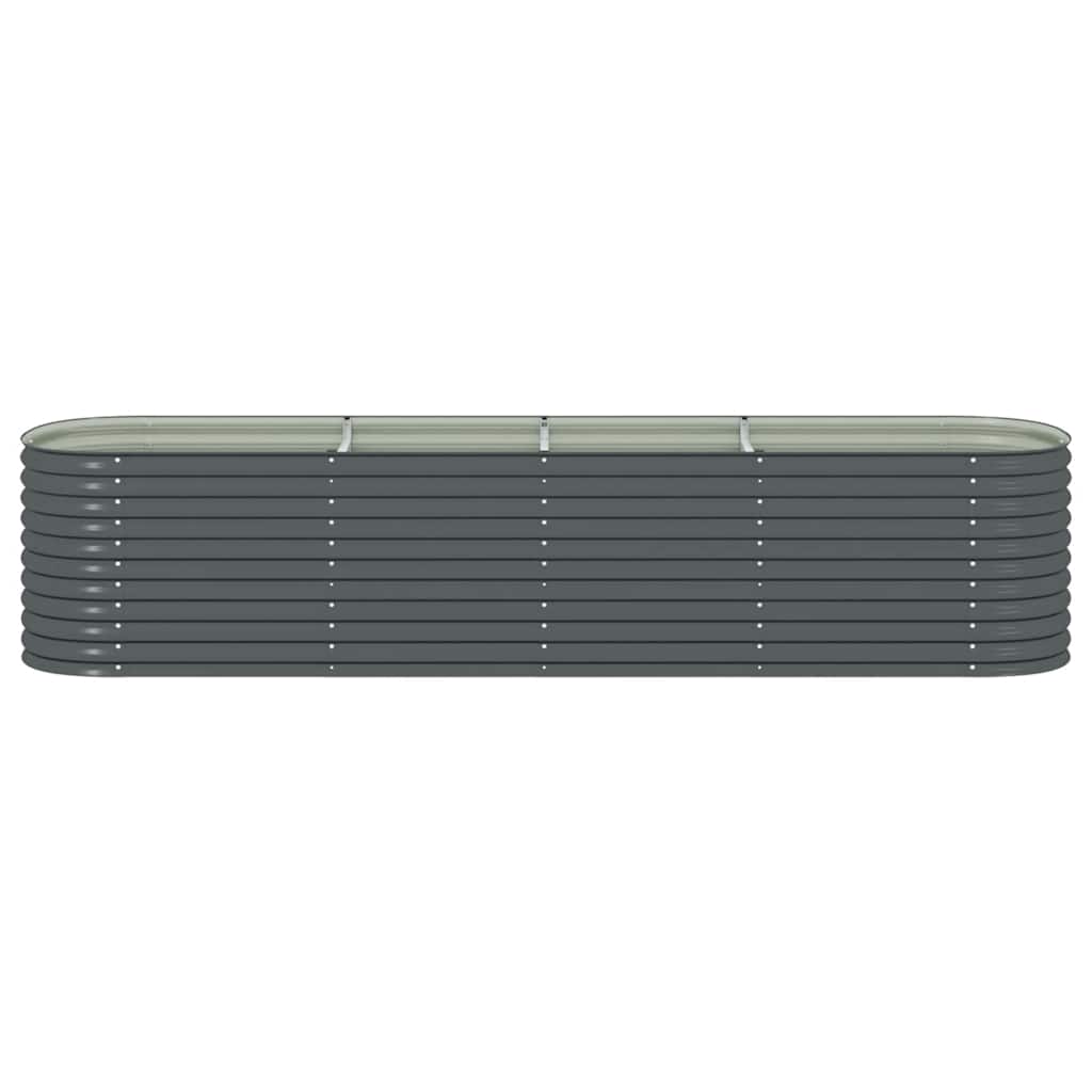 vidaXL Garden Raised Bed 400x80x81 cm Galvanised Steel Grey