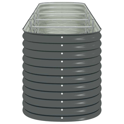 vidaXL Garden Raised Bed 400x80x81 cm Galvanised Steel Grey